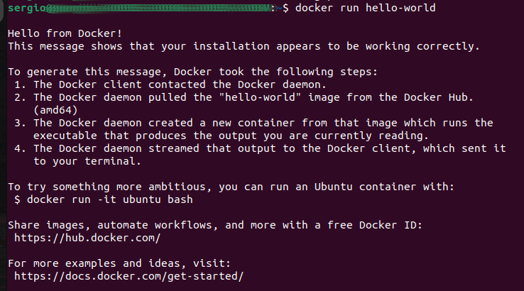 Instalar Docker CE en Ubuntu ejecutando la imagen hello-world en docker